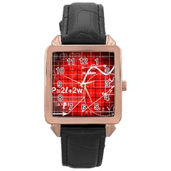 Geometry Mathematics Cube Rose Gold Leather Watch  by Ndabl3x