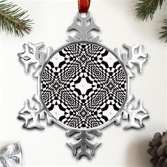 Tile Repeating Pattern Texture Metal Small Snowflake Ornament by Ndabl3x