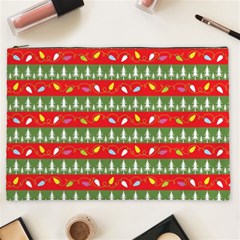 Christmas Papers Red And Green Cosmetic Bag (xxl) by Ndabl3x