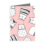 Cute Cats Cartoon Seamless-pattern Mini Greeting Cards (Pkg of 8) Right