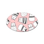 Cute Cats Cartoon Seamless-pattern Sticker (Oval) Front