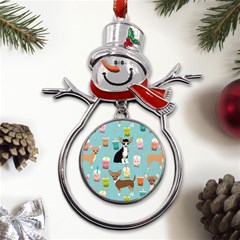 Chihuahua Bubble Kawaii Boba Tea Cute Dog Metal Snowman Ornament by Wav3s