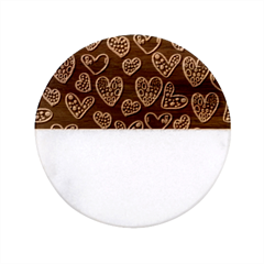 Vector Seamless Pattern Of Hearts With Valentine s Day Classic Marble Wood Coaster (round)  by Wav3s