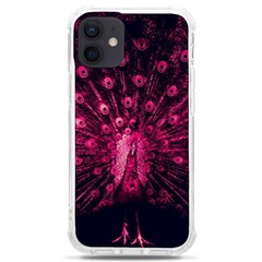 Peacock Pink Black Feather Abstract Iphone 12 Mini Tpu Uv Print Case	 by Wav3s