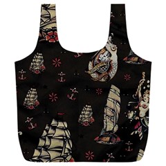 Vintage Tattoos Nautical Full Print Recycle Bag (xxl) by Vaneshop