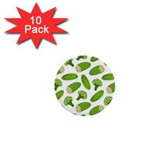 Vegetable Pattern With Composition Broccoli 1  Mini Buttons (10 Pack)  by Grandong