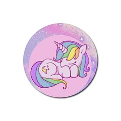 Unicorn Stitch Rubber Coaster (round) by Bangk1t