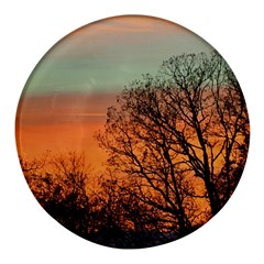 Twilight Sunset Sky Evening Clouds Round Glass Fridge Magnet (4 Pack) by Amaryn4rt