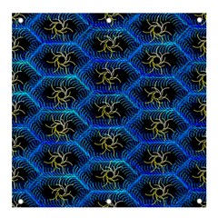 Blue Bee Hive Pattern- Banner And Sign 4  X 4  by Amaryn4rt