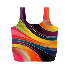 Abstract Colorful Background Wavy Full Print Recycle Bag (m) by Simbadda