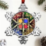 Acrylic painting  Metal Small Snowflake Ornament Front