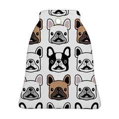 Dog-french-bulldog-seamless-pattern-face-head Bell Ornament (two Sides) by uniart180623