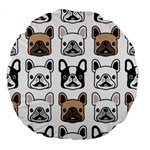 Dog-french-bulldog-seamless-pattern-face-head Large 18  Premium Flano Round Cushions Front