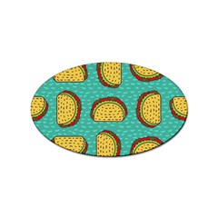 Taco-drawing-background-mexican-fast-food-pattern Sticker Oval (100 Pack) by uniart180623