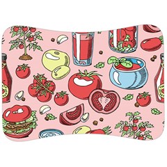 Tomato-seamless-pattern-juicy-tomatoes-food-sauce-ketchup-soup-paste-with-fresh-red-vegetables Velour Seat Head Rest Cushion by uniart180623