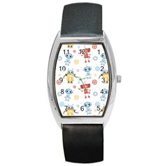 Cute-cartoon-robots-seamless-pattern Barrel Style Metal Watch by uniart180623