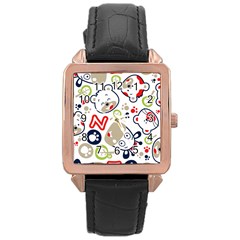 Animals-pattern Rose Gold Leather Watch  by uniart180623