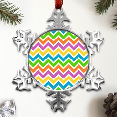 Chevron-pattern-design-texture Metal Small Snowflake Ornament by uniart180623