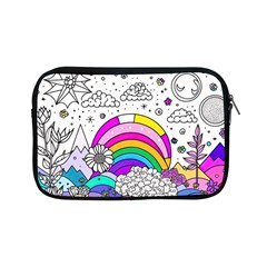 Rainbow Fun Cute Minimal Doodle Drawing Art Apple Ipad Mini Zipper Cases by uniart180623