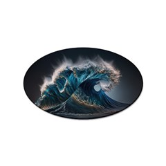 Tsunami Waves Ocean Sea Water Rough Seas Sticker Oval (100 Pack) by uniart180623