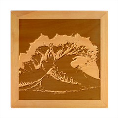 Tsunami Waves Ocean Sea Water Rough Seas Wood Photo Frame Cube by uniart180623