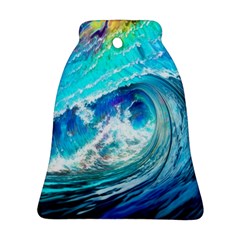 Tsunami Waves Ocean Sea Nautical Nature Water Painting Bell Ornament (two Sides) by uniart180623