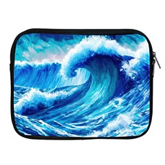 Tsunami Tidal Wave Ocean Waves Sea Nature Water Blue Painting Apple Ipad 2/3/4 Zipper Cases by uniart180623