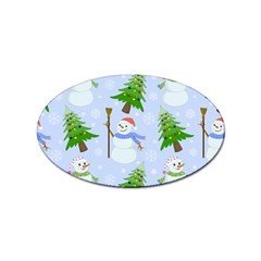 New Year Christmas Snowman Pattern, Sticker Oval (100 Pack) by uniart180623