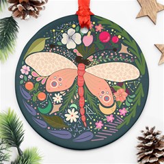 Bug Nature Flower Dragonfly Ornament (round) by Ravend