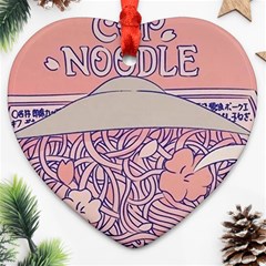 Ramen Kawaii Aesthetic Pink Ornament (heart) by Bangk1t