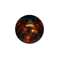 Dragon Art Fire Digital Fantasy Golf Ball Marker by Celenk