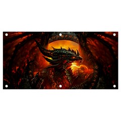 Dragon Art Fire Digital Fantasy Banner And Sign 4  X 2  by Celenk