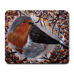 European Robin Large Mousepad by EireneSan