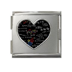 Black Background With Text Overlay Mathematics Formula Board Mega Link Heart Italian Charm (18mm) by uniart180623