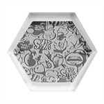 Graffiti Art Cartoon Comic Hexagon Wood Jewelry Box Front