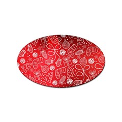 Christmas Pattern Red Sticker Oval (100 Pack) by uniart180623