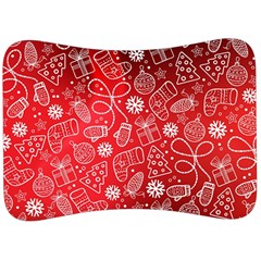 Christmas Pattern Red Velour Seat Head Rest Cushion by uniart180623