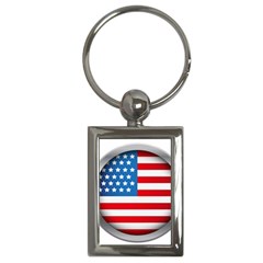 United Of America Usa Flag Key Chain (rectangle) by Celenk