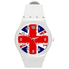 Union Jack London Flag Uk Round Plastic Sport Watch (m) by Celenk