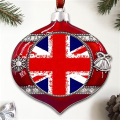 Union Jack London Flag Uk Metal Snowflake And Bell Red Ornament by Celenk