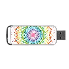 Mandala Pattern Rainbow Pride Portable Usb Flash (one Side) by Simbadda