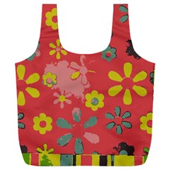 Flowers Pattern Full Print Recycle Bag (xxl) by Simbadda