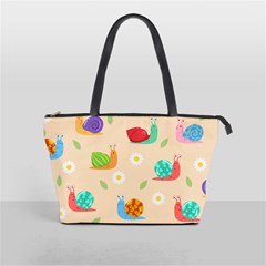 Seamless Pattern Cute Snail With Flower Leaf Classic Shoulder Handbag by Simbadda