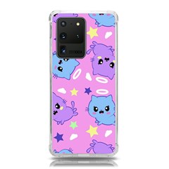 Seamless Pattern With Cute Kawaii Kittens Samsung Galaxy S20 Ultra 6 9 Inch Tpu Uv Case by Simbadda