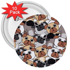 Many Dogs Pattern 3  Buttons (10 Pack)  by Simbadda