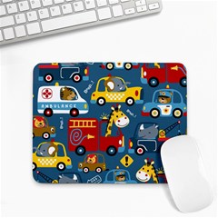 Seamless Pattern Vehicles Cartoon With Funny Drivers Small Mousepad by Simbadda