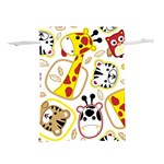 Vector Seamless Pattern Nice Animals Cartoon Lightweight Drawstring Pouch (L) Front