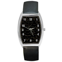 Abstract-math Pattern Barrel Style Metal Watch by Simbadda