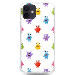 Seamless-pattern-cute-funny-monster-cartoon-isolated-white-background Iphone 12/12 Pro Tpu Uv Print Case