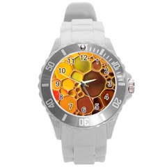 Abstract Oil Painting Round Plastic Sport Watch (l) by Excel